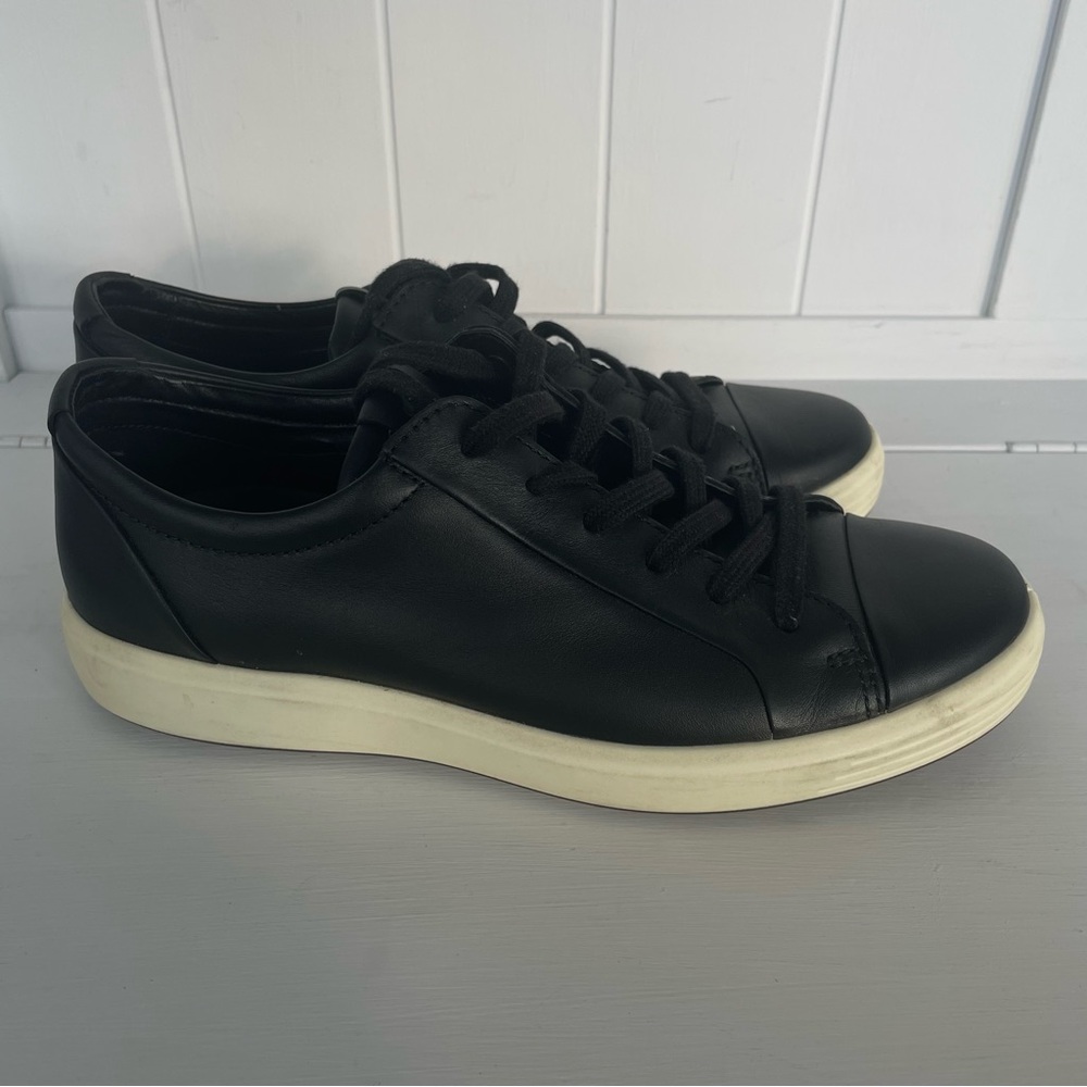 ECCO Men's Soft 7 City Tie Sneaker, Black, 6-6.5 Size 40